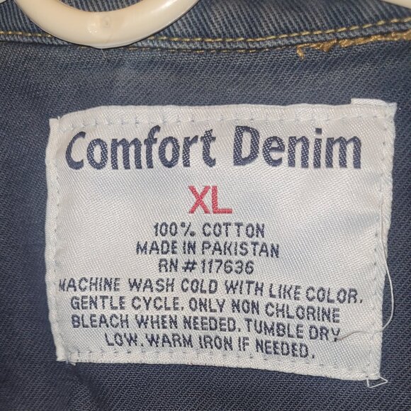 Comfort Denim Jean Vest, Vintage, Dark, Stone-Washed - Picture 3 of 3